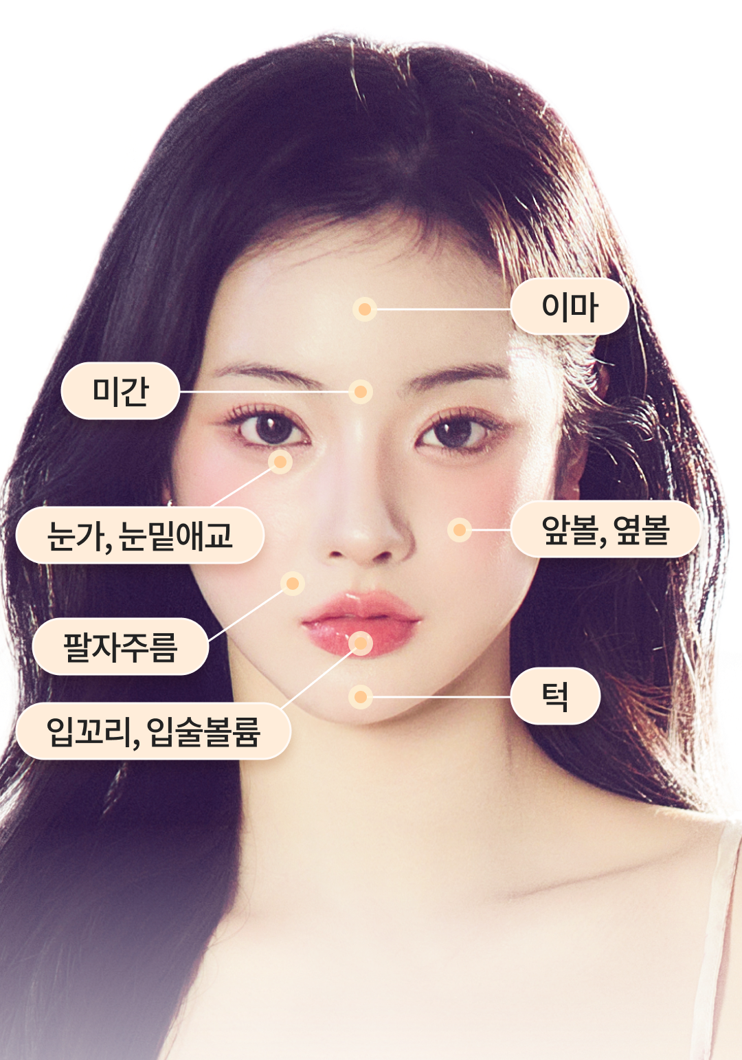 리엔장 퍼스널 필러 모바일 시술 부위 안내 이미지